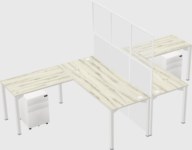 Shared l-shape cubicle