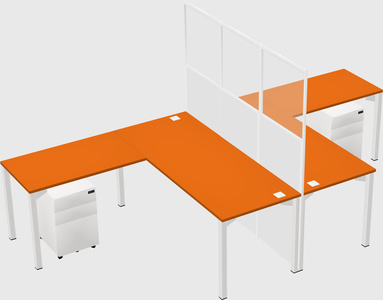 Shared l-shape cubicle