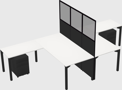 Shared l-shape cubicle
