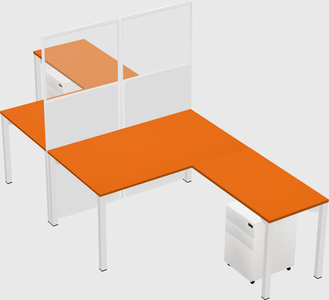 Shared l-shape cubicle
