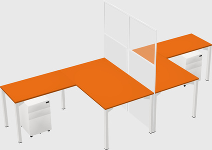 Shared l-shape cubicle