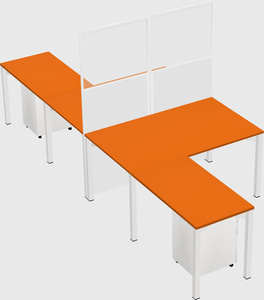 Shared l-shape cubicle