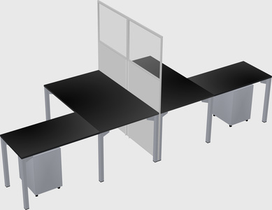 Shared l-shape cubicle
