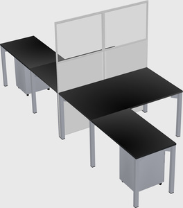 Shared l-shape cubicle