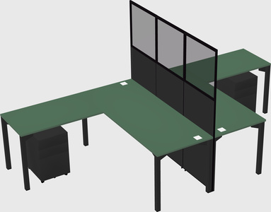 Shared l-shape cubicle