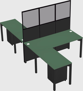 Shared l-shape cubicle