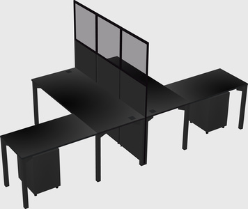Shared l-shape cubicle