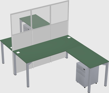 Shared l-shape cubicle