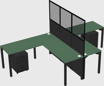 Shared l-shape cubicle