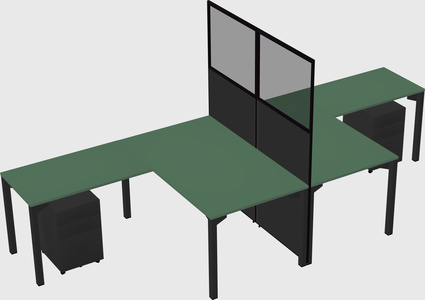 Shared l-shape cubicle