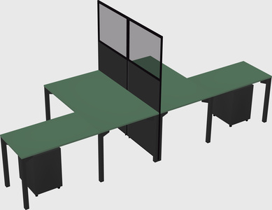 Shared l-shape cubicle