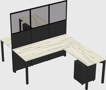 Shared l-shape cubicle