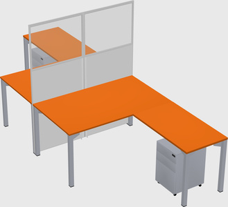 Shared l-shape cubicle