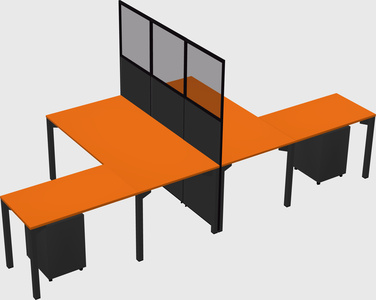 Shared l-shape cubicle