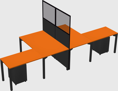 Shared l-shape cubicle