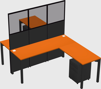 Shared l-shape cubicle