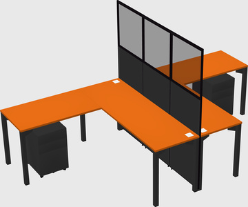 Shared l-shape cubicle