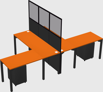 Shared l-shape cubicle