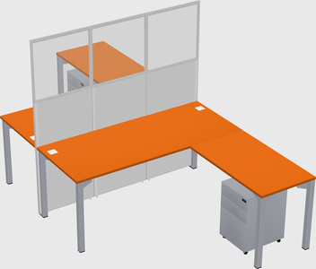 Shared l-shape cubicle