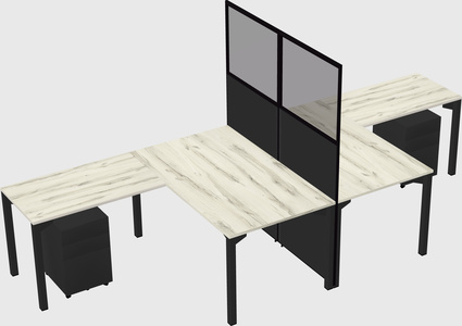 Shared l-shape cubicle