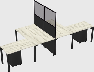 Shared l-shape cubicle