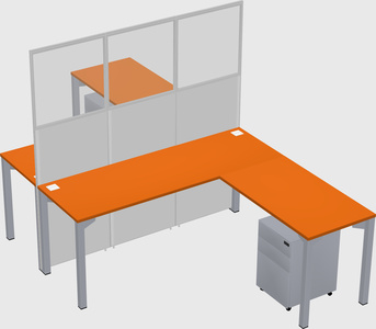 Shared l-shape cubicle