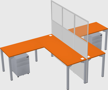 Shared l-shape cubicle
