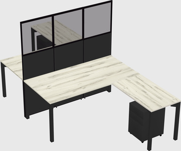 Shared l-shape cubicle
