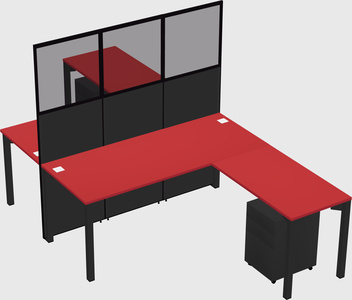 Shared l-shape cubicle
