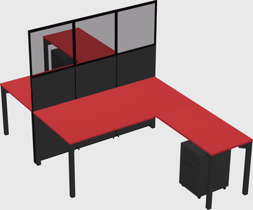 Shared l-shape cubicle