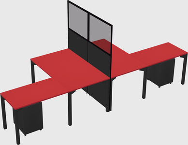 Shared l-shape cubicle