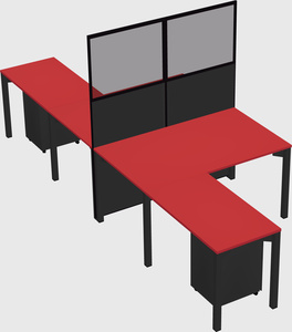 Shared l-shape cubicle