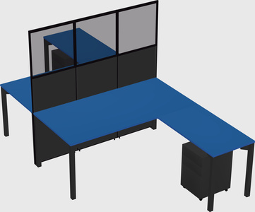 Shared l-shape cubicle