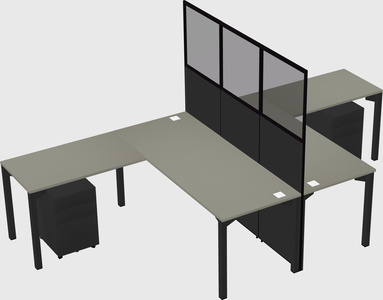 Shared l-shape cubicle