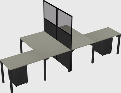 Shared l-shape cubicle