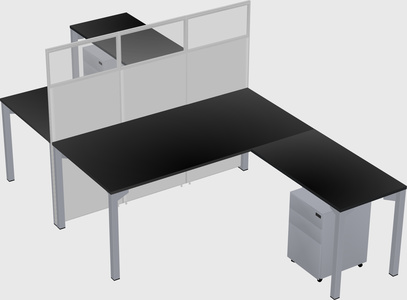 Shared l-shape cubicle