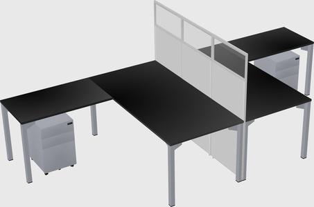 Shared l-shape cubicle