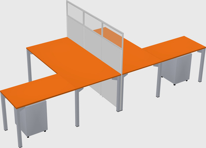 Shared l-shape cubicle