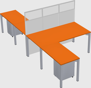 Shared l-shape cubicle