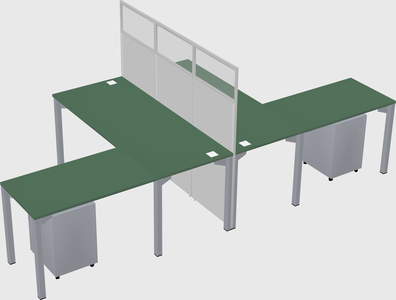 Shared l-shape cubicle