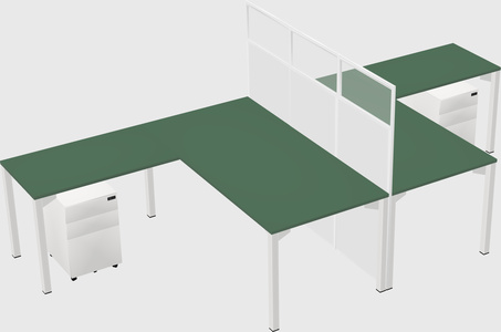 Shared l-shape cubicle