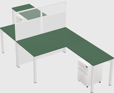 Shared l-shape cubicle