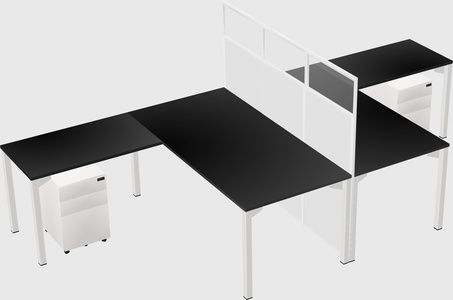 Shared l-shape cubicle