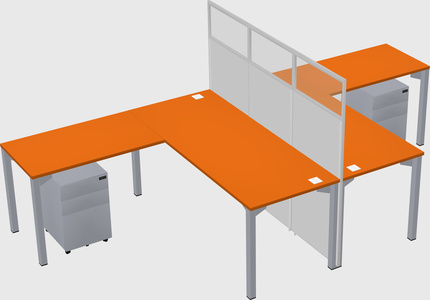Shared l-shape cubicle