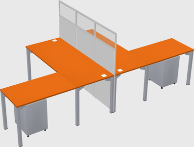 Shared l-shape cubicle