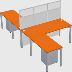 Shared l-shape cubicle