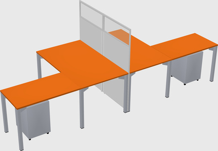 Shared l-shape cubicle