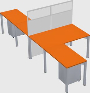 Shared l-shape cubicle