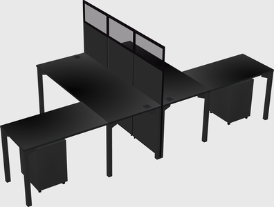 Shared l-shape cubicle