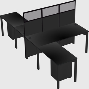Shared l-shape cubicle